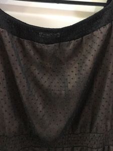 Slit Sleeves Black Mesh Dress With Mini Polka Dots