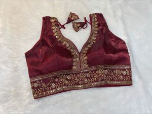 Maroon Embroidered Blouse