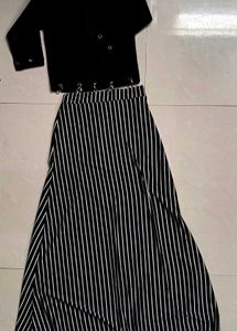 Stripped Skirt Set