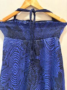 Blue Halter Mini Dress