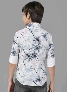 Tree Printed Full Sleeve Casual Shirt for Boys