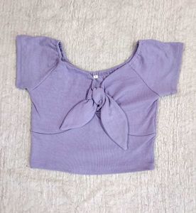 Cute Lavender Pintrest Tie-Front Top