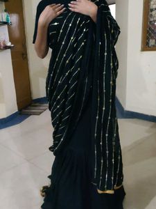 New Black Fishcut Designer Lehenga With Saree Styl