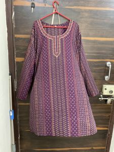 Elegant Purple Printed Kurta