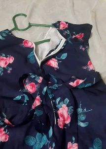 Navy Blue Floral Frock