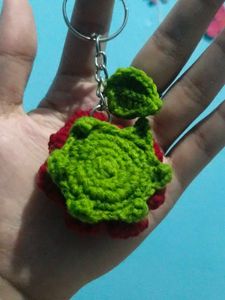 Crochet Rose Keychain 🌹