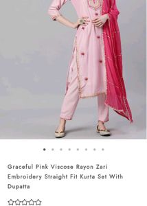 Pink Embroidered Kurta &amp; Dupatta Never Used