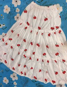 Cute Cherry Print Skirt