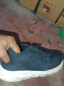 Navy Blue Mesh Sneakers