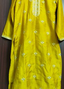 Elegant Yellow Embroidered Kurta
