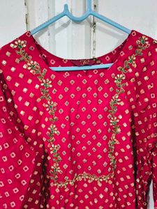 Red Kurta Pant Set