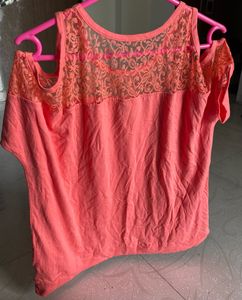 New Remanika Cold Shoulder Lace Top | size:M