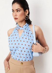 Halter Neck polka Dot Top