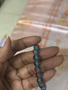 Beaded Blue Crystal Bracelet Handmade