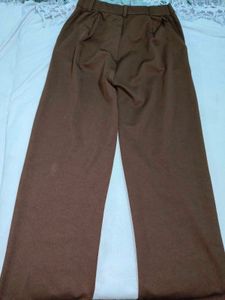 Dark Brown Loose Straight Pants