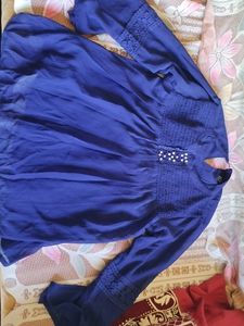This Is Rayon Navy Blue Stylish Top For Women