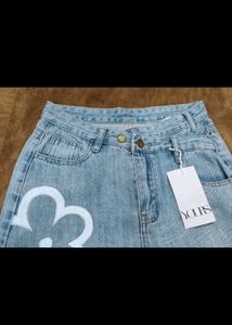 Floral Painted Jeans