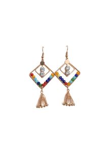 Colorful Beaded Dangle Earrings