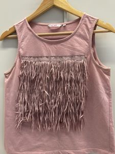 Pink Fringe Tank Top