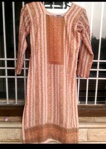 S-M Beautiful Peach &amp; Gold Embroidered Suit