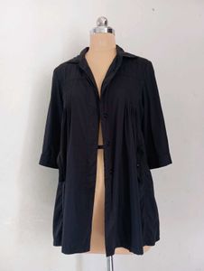Black Button-Down Tunic
