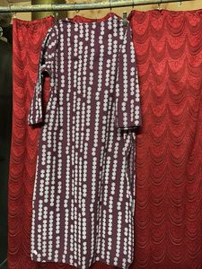 Purple Printed Casual Dress