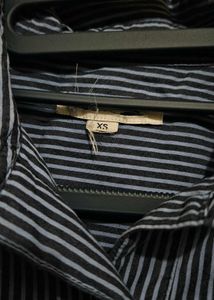 Striped Button-Down Shirt Oversized