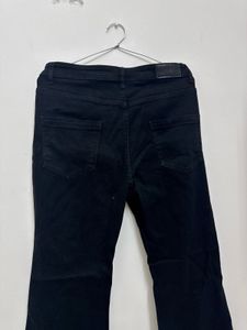 Black Flared Denim Jeans