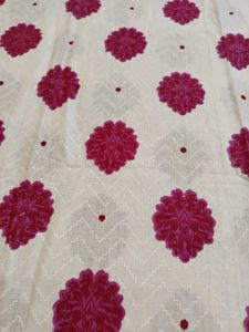 Women Printed Pure Cotton Kurti(Rose And Cream)
