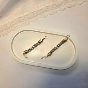 Gold &amp; Rhinestone Drop Earrings.