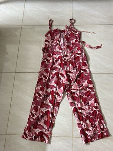 Red Jumpsuit With Belt