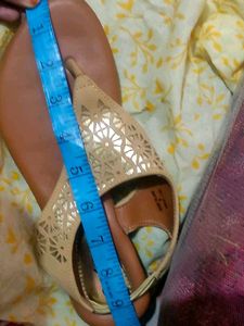 Bata Beige Laser Cut Sandals