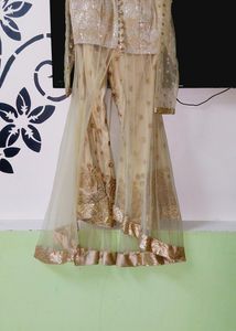 Golden Squnce Net Frock