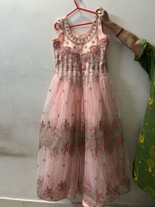 Pink Floral Embellished Dress