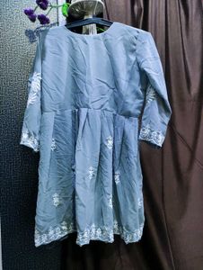 Embroidered Kurta Grey