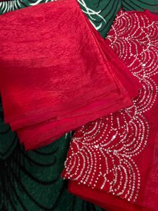 Fuschia Pink  pro premium Embellished Saree