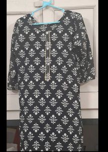 Black Printed Kurta Set With Pants