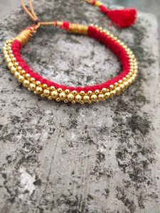 Handcrafted Gold Beaded Necklace