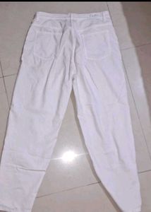 White Dress And Jeans Carrot Fit