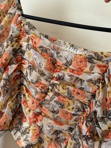 Flowers Print Crop Full Sleve Top For Girls