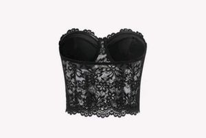 Black Lace Bustier Top