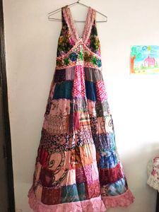 Cottagecore Dress Embroidered Maxi