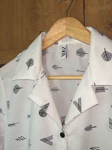 Zara White Patterned Shirt