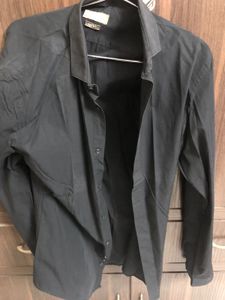 Zara - Solid Black Slim Fir Shirt