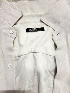 Zudio White Textured Shirt - Size S