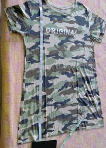 Camouflage Print T-Shirt Dress