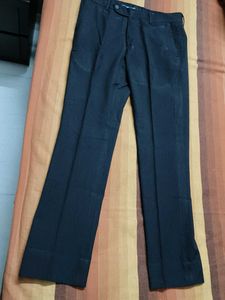 John Player Men Dark Grey Viscose Formal Trouser