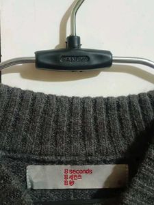 Grey Sweater With Side Slits