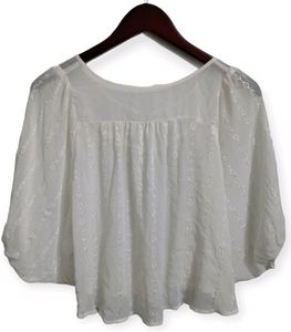 Etam White Flutter Sleeve Blouse