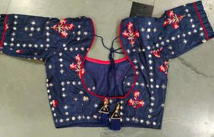 Navy &amp; Red Lehenga Set